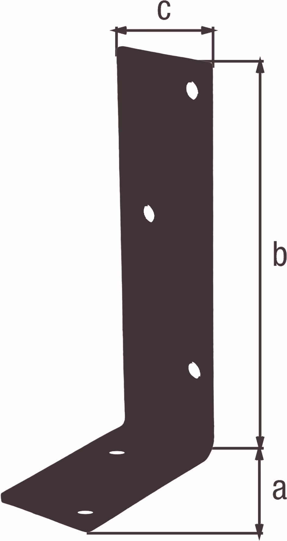 Balkenwinkel L140x75mm B.40mm ungleichschenklig STA