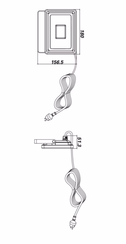LED-Strahler 30 W 2200 lm 2m H05RN-F 3x1mm² IP65