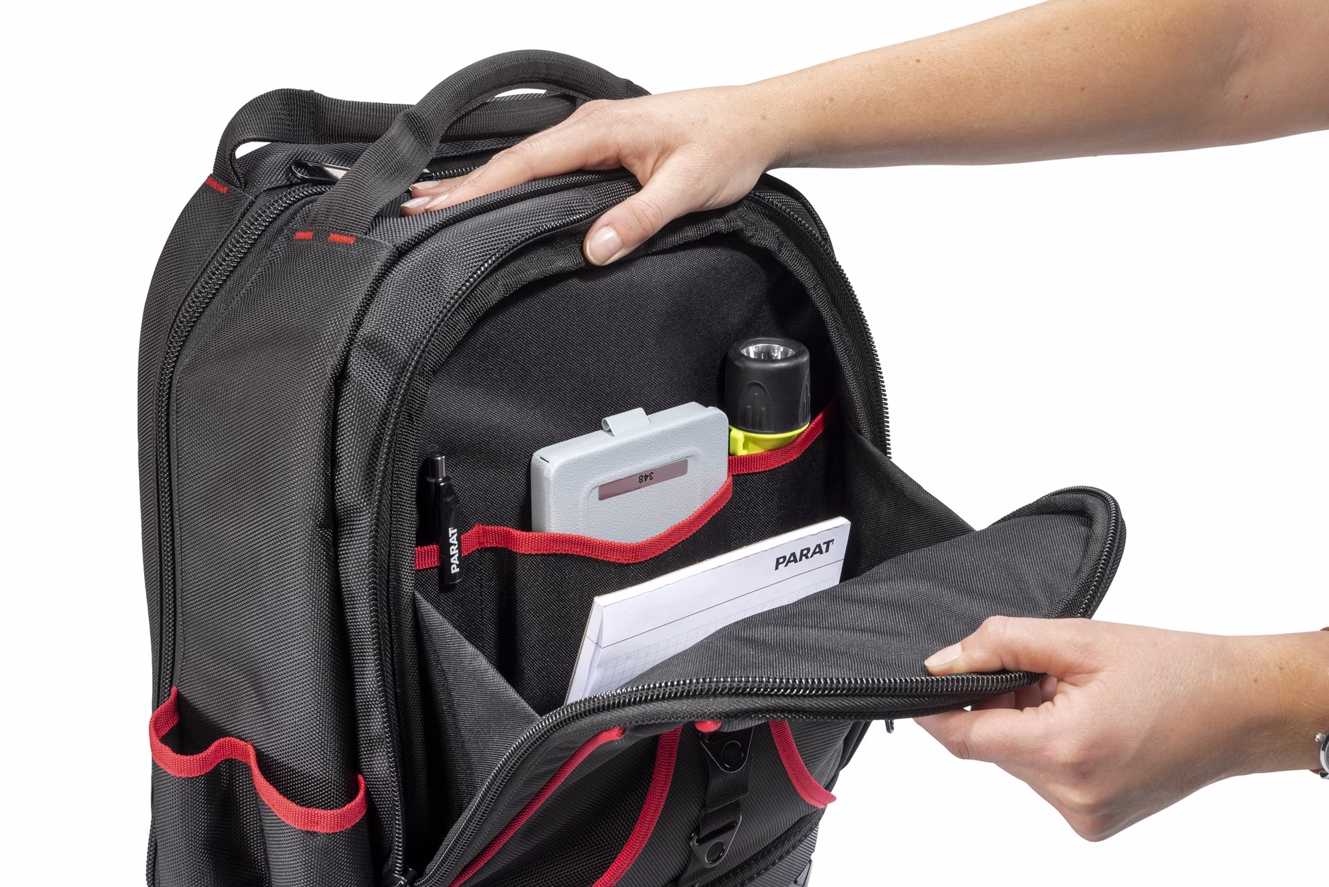 Werkzeugrucksack B360xT170xH440mm Nyl.schwarz/rot