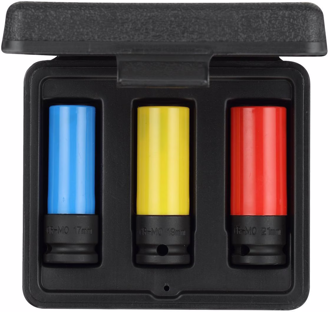 Schlagschraubersteckschlüsselsatz 3-tlg.1/2 Zoll SW 17/19/21mm 4KT