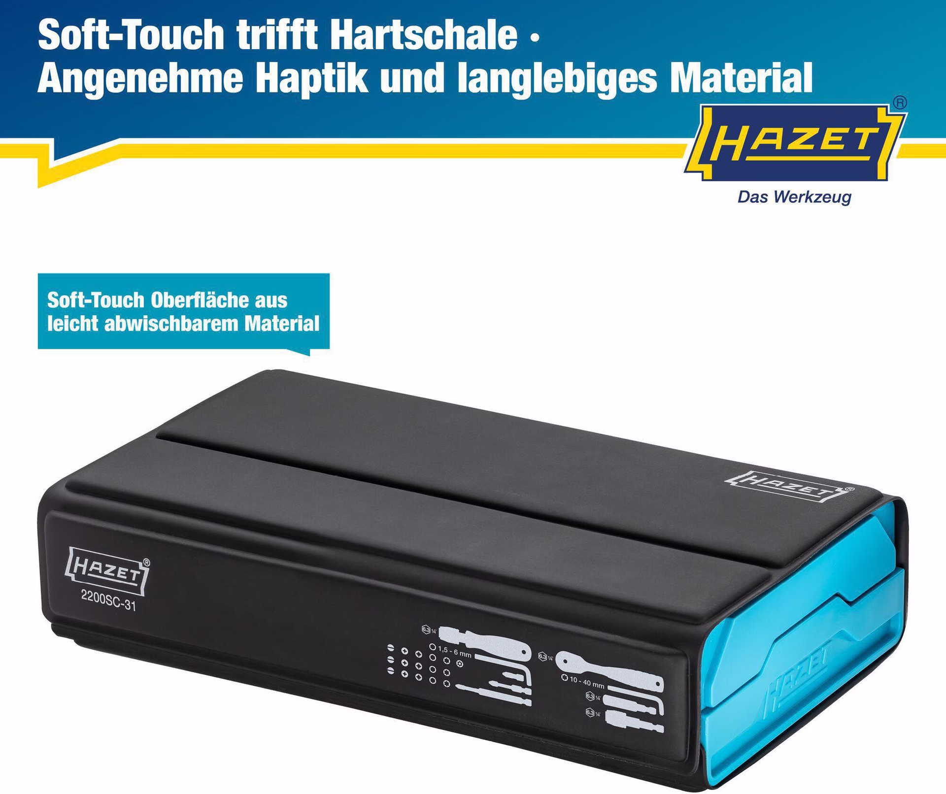 Bitsortiment SmartCase 2200SC-31 73-tlg.Schlitz/PH/PZD/TX/TX m.Zapfen/Innen-6Kt.