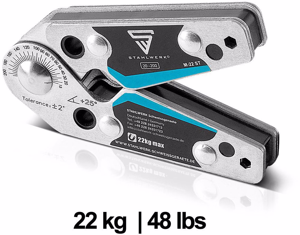 Magnet-Schweißwinkel 48 lbs/22kg daN 20Grad-200Grad