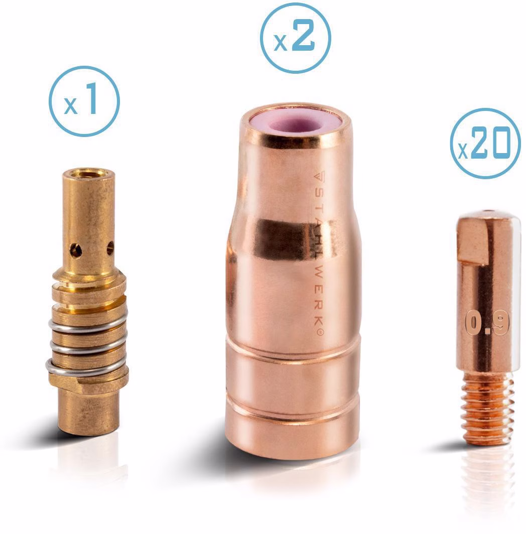 Verschleissteile-Set FLUX AK15/MB15 23-tlg.Stromdüsen-D.0,9mm 23-tlg