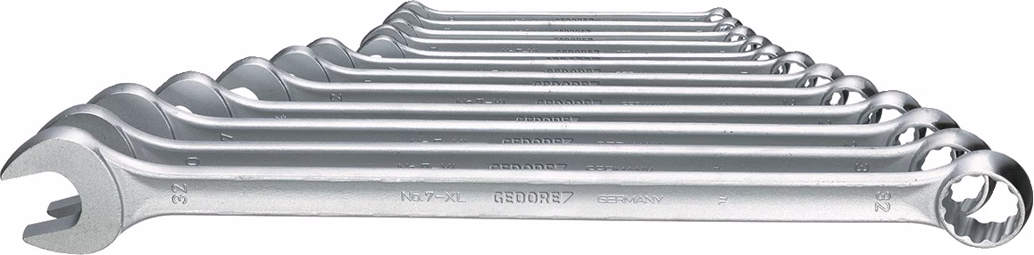 Ringmaulschlüsselsatz 7 XL-012 12-tlg.SW 10-32mm Form A CV-Stahl
