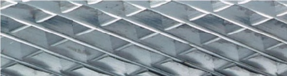 Frässtift RBF D.3mm Kopf-L.12mm Schaft-D.3mm HM Verz.Kreuz