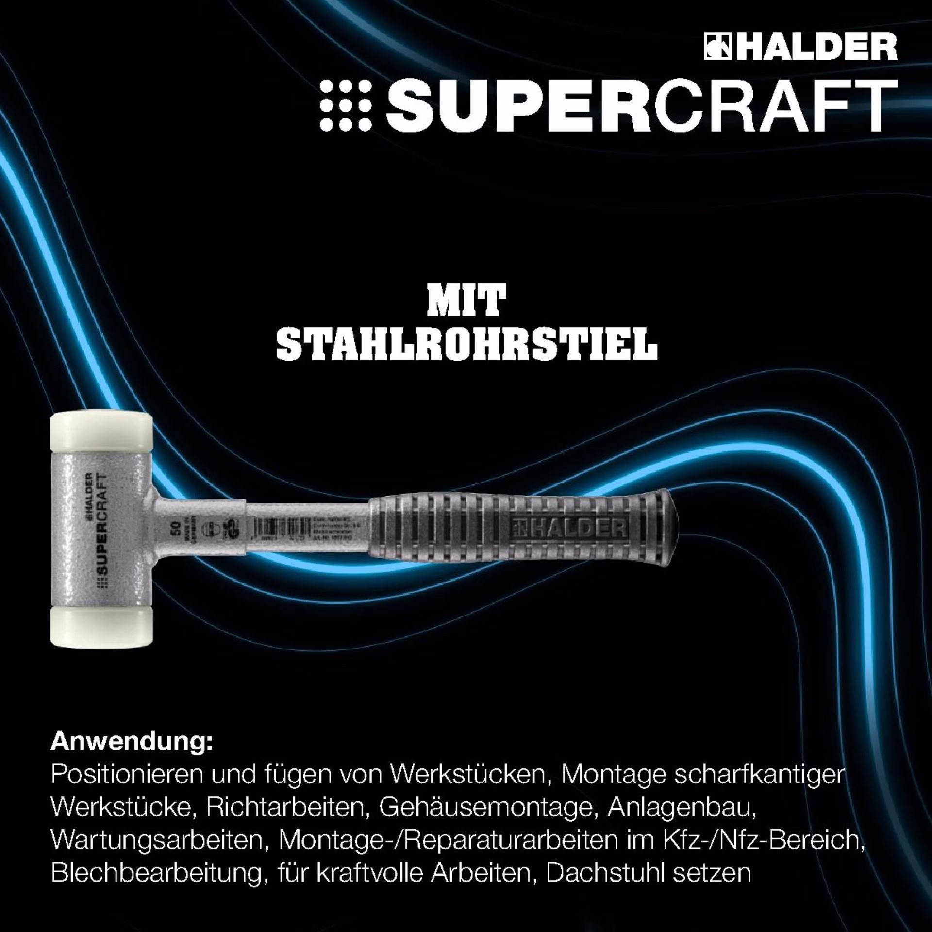 Schonhammer SUPERCRAFT L.270mm Kopf-D.25mm rückschlagfrei hart Nyl. weiß