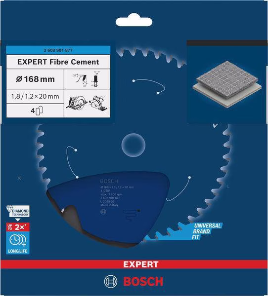 Kreissägeblatt EXPERT for Fiber Cement AD 168mm Z.4 TCG Bohr.20mm