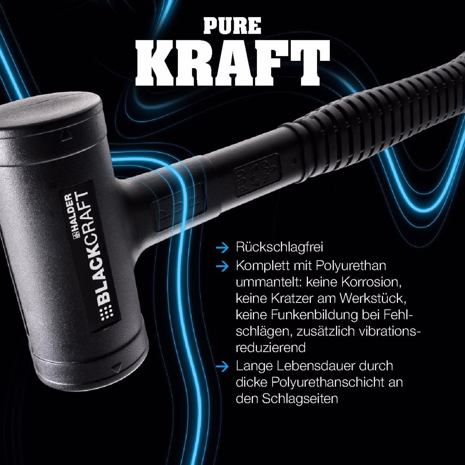 Schonhammer BLACKCRAFT Gesamt-L.300mm Kopf-D.40mm STA rückschlagfrei