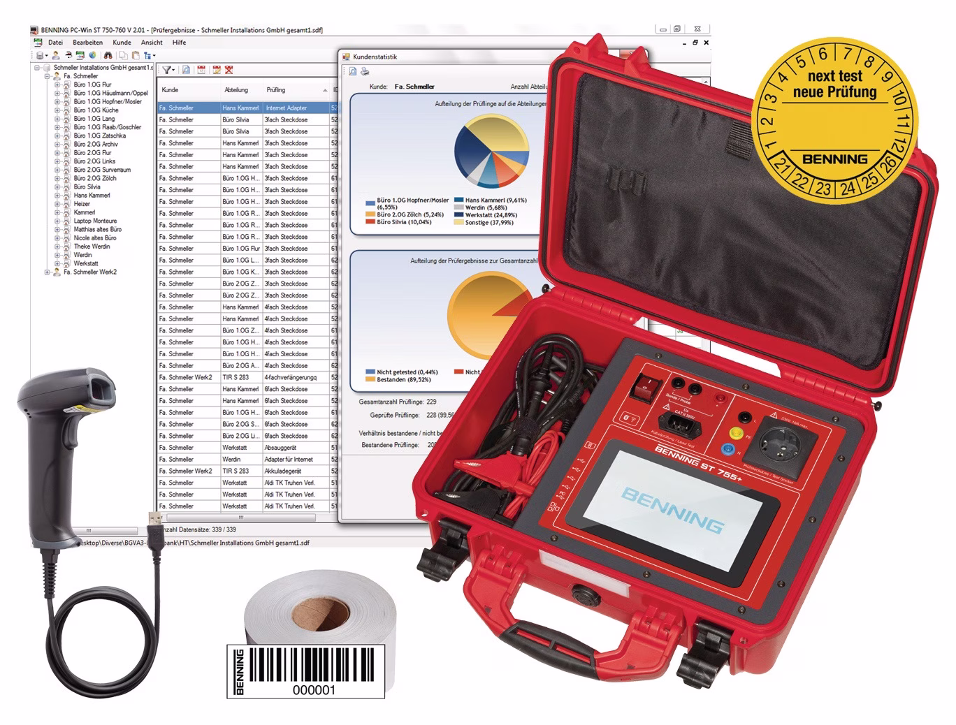 Gerätetester ST 755+ Set m.Schutzleiter-/Isolationswiderstand 1 Set