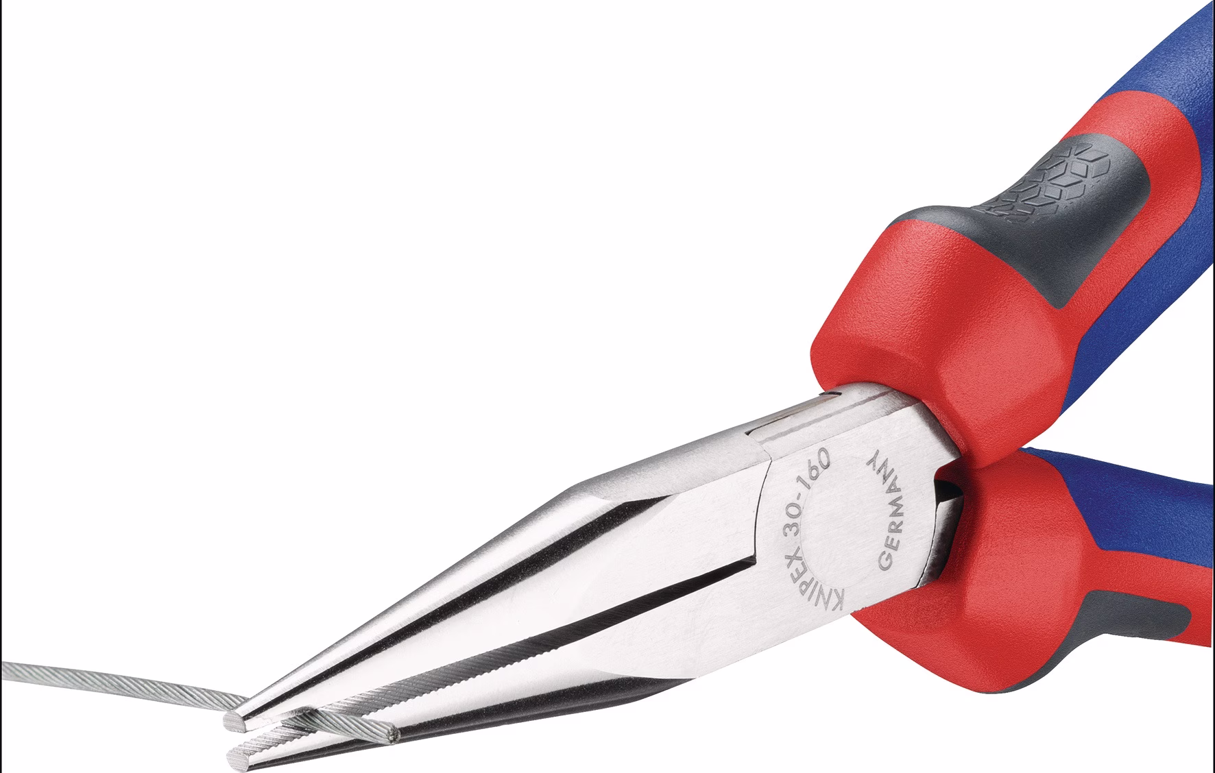 Langbeckzange Gesamt-L.160mm Form 2 Kopf verchr.lang,flach-rund Comfort-Griff