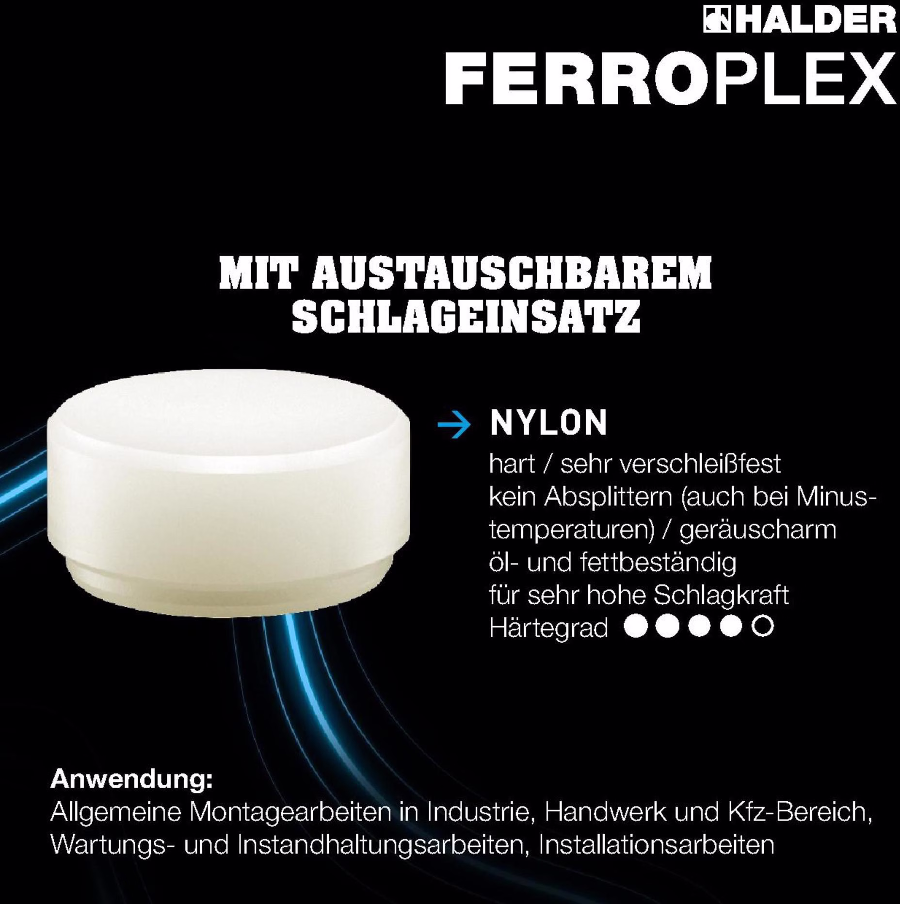 Schon- u.Schlosserhammer FERROPLEX L.295mm Kopf-D.35mm hart STA