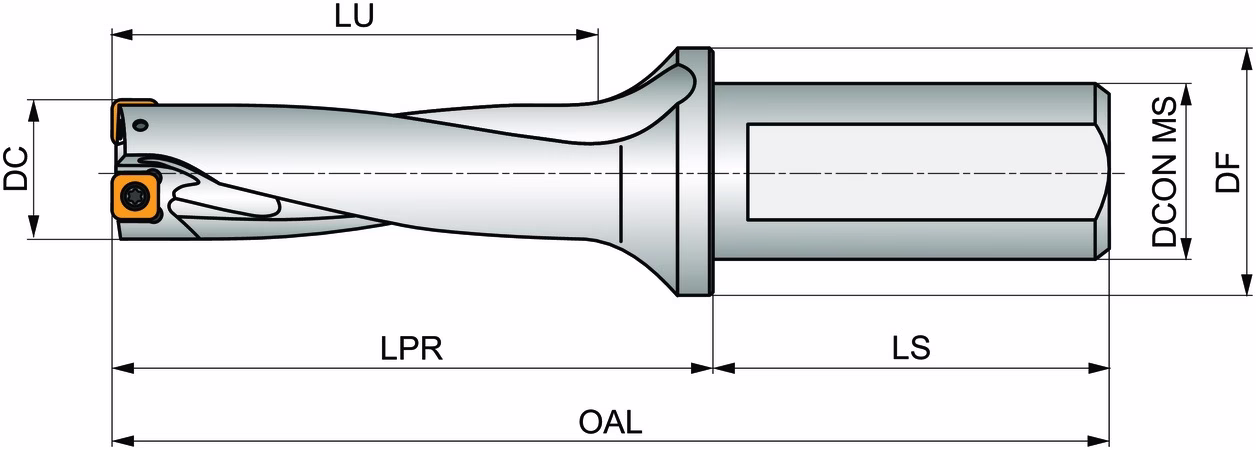 Wendeplattenbohrer 3xD ISO 803D-0812-243-S100 D.25,4mm Schneid-D.20,6mm