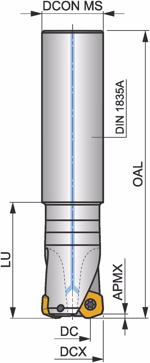 Hochvorschubfräser ISO 32E2R060A32-SPD09-C D.32mm Rechtslauf Schneid-D.32mm