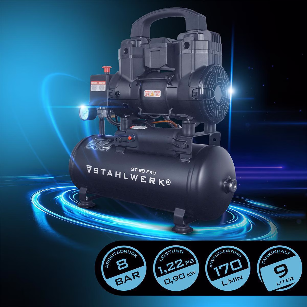 Kompressor ST-98 Pro 170l/min 8bar 9l