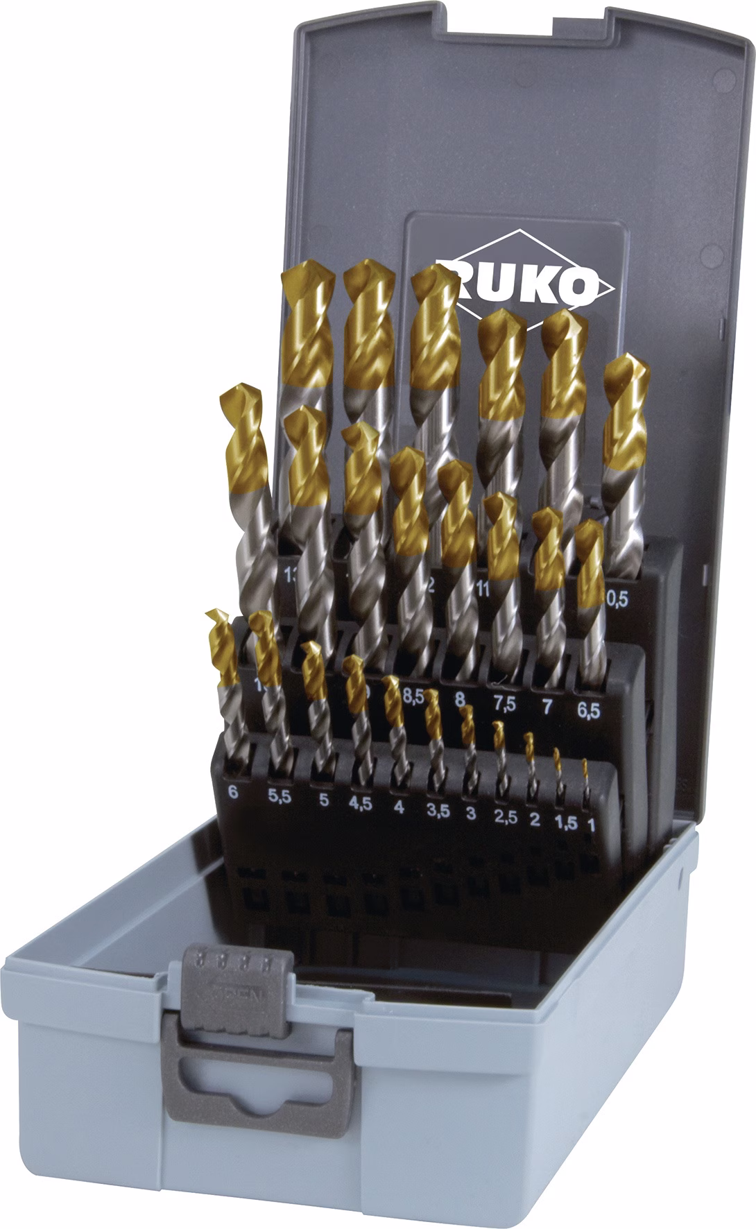 Spiralbohrer-Satz DIN 338 Typ N HSS TiN-kopfb. RUKO
