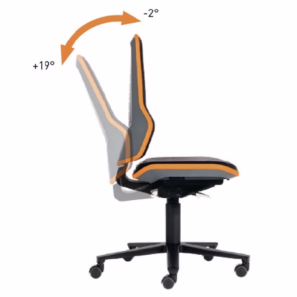 Arbeitsdrehstuhl Neon Rl.Permanentkontakt orange