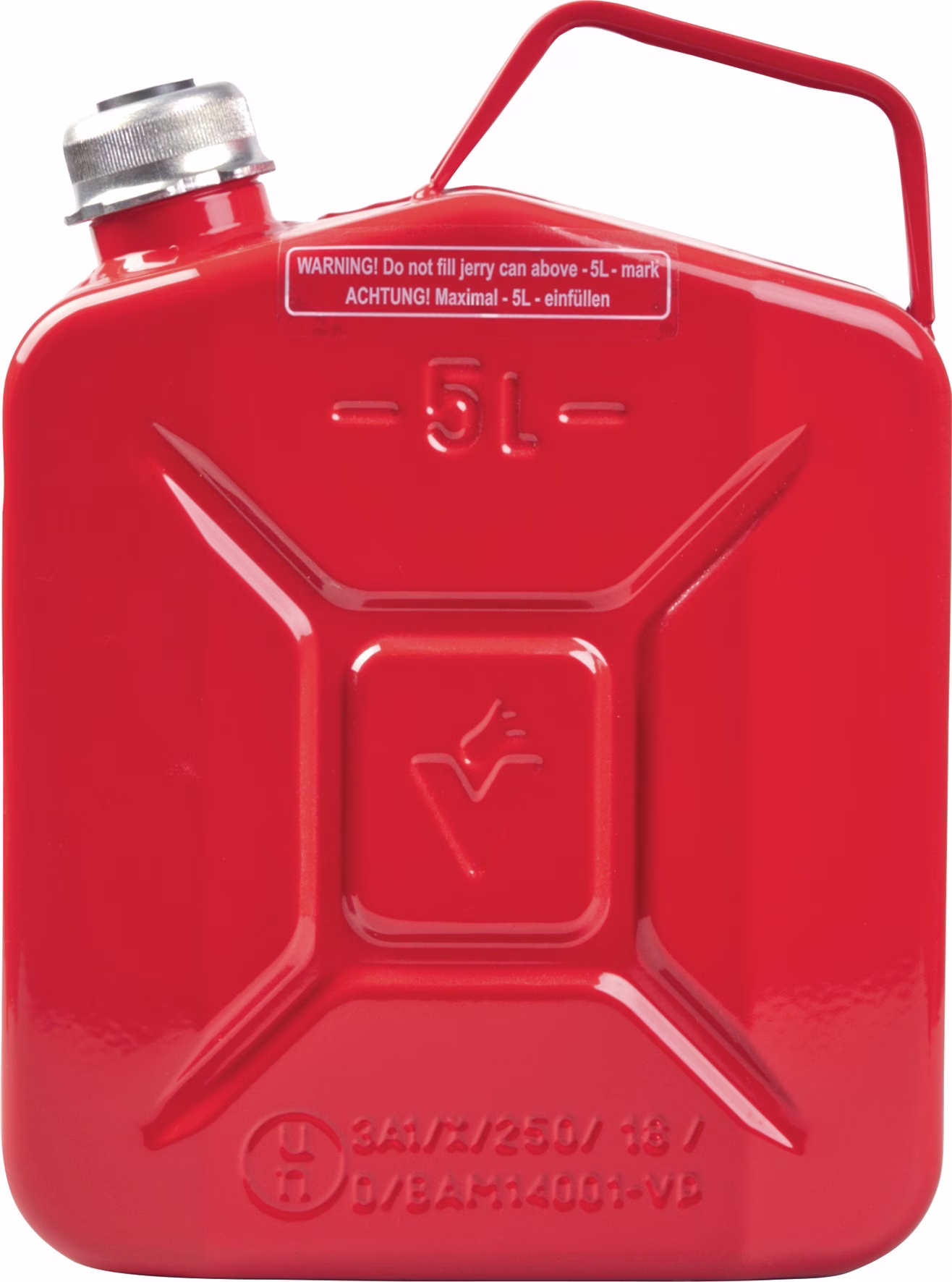 Kraftstoffkanister 5l Schraubverschluss Rot RAL 3000 Stahlbl.0,9mm
