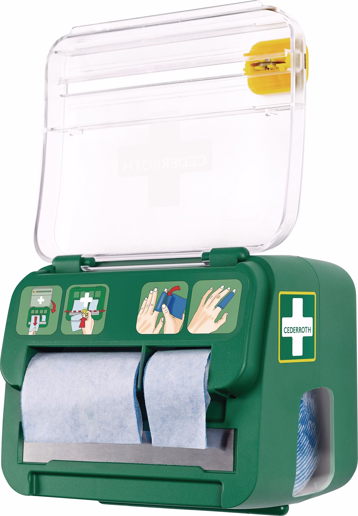 Pflasterspender Soft Foam Spender 2-in-1 B142xH123xT138ca.mm grün,transparent