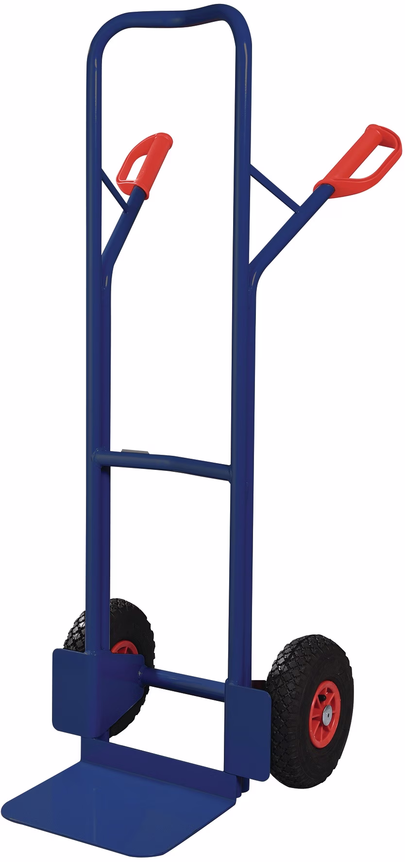 Stapelkarre H.1300mm Schaufel-L250xB320mm Luft-Bereifung Trgf.300kg blau