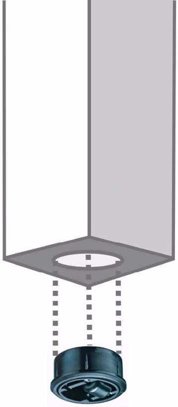 Kunststoffglocke D.52mm Trgf.50kg Einpresstiefe 18mm harte BD
