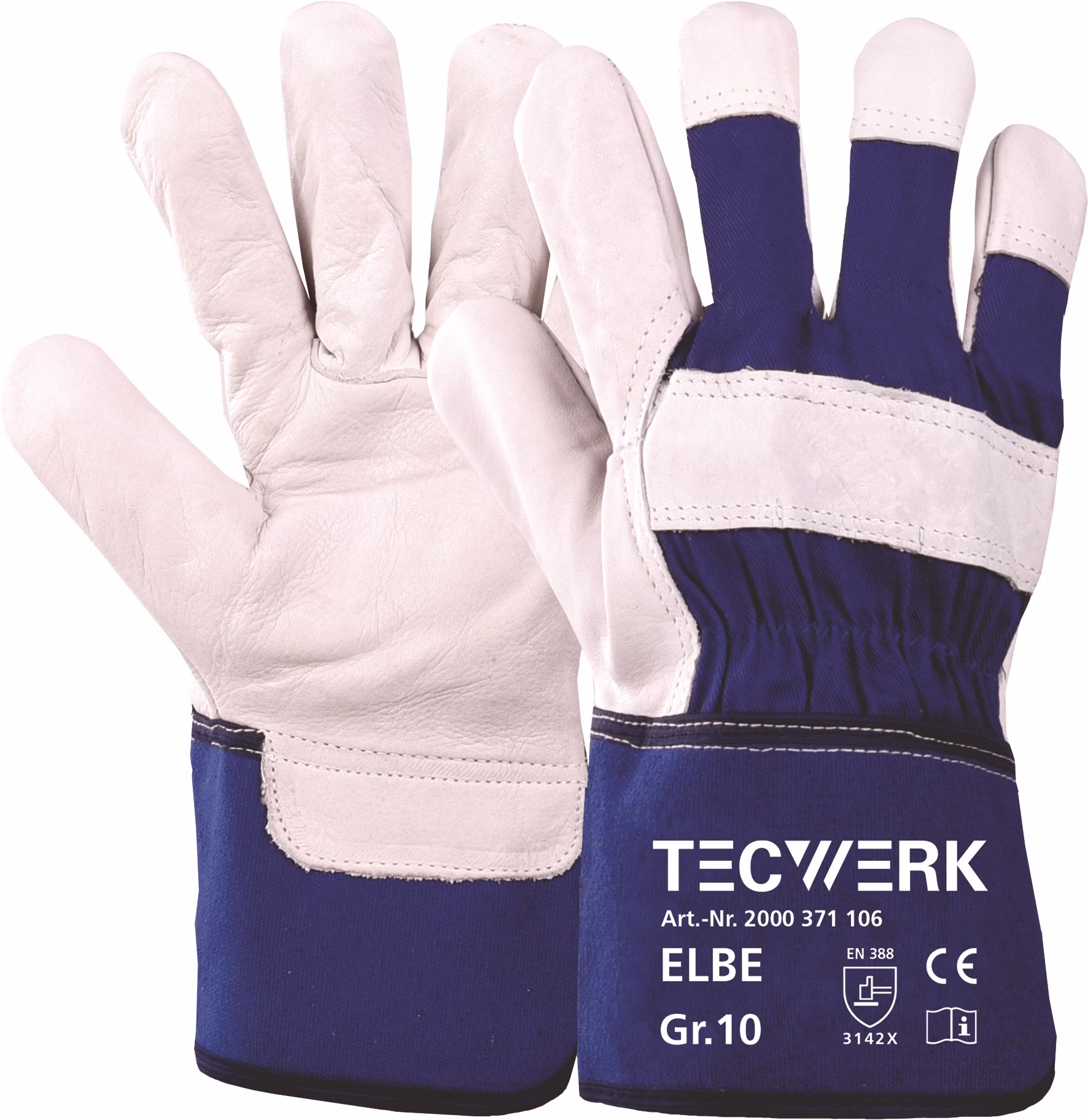 Handschuhe Elbe Gr.10 blau EN 388 PSA II