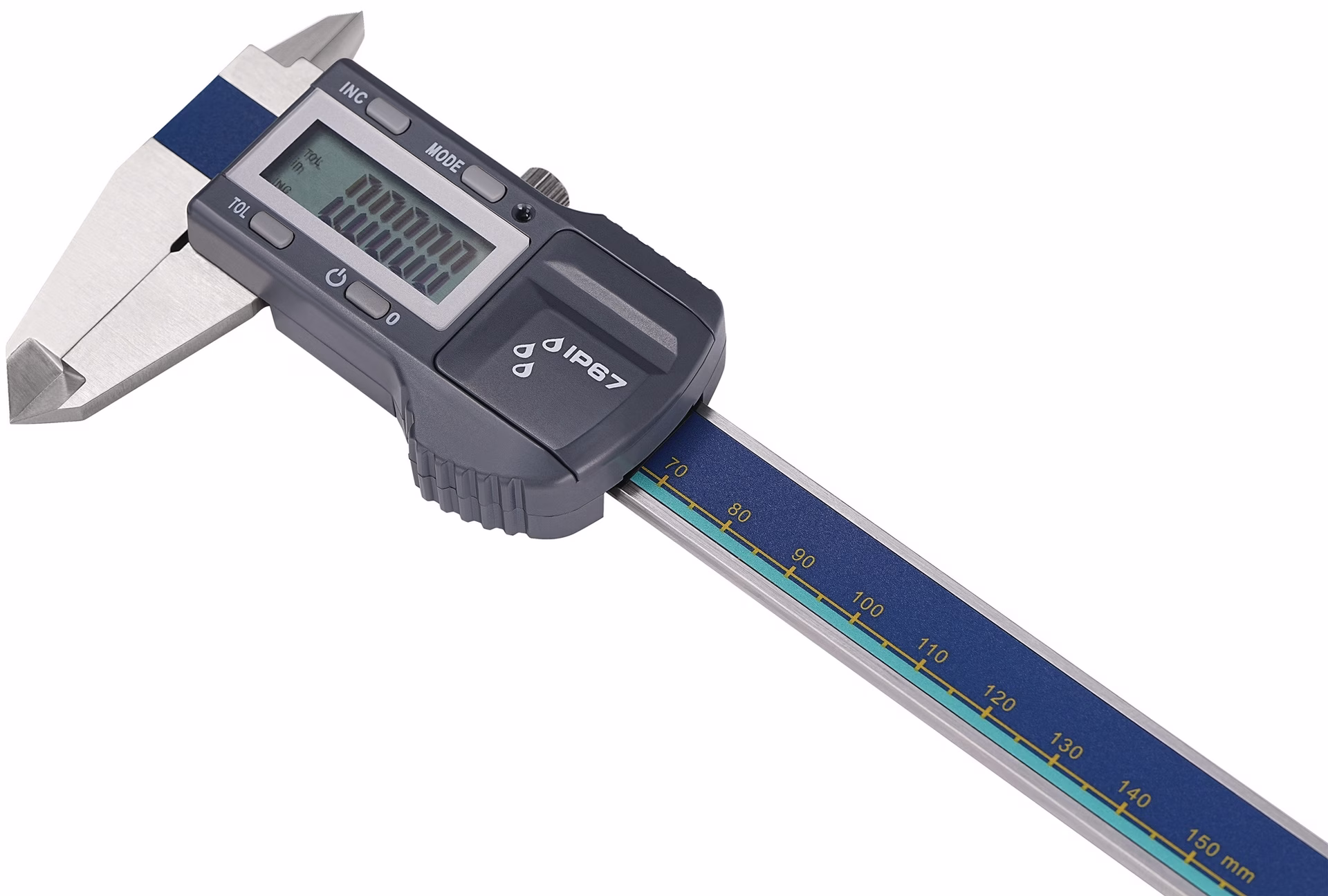 Messschieber DIN 862 IP67 150mm dig.m.Toleranzfunktion eck