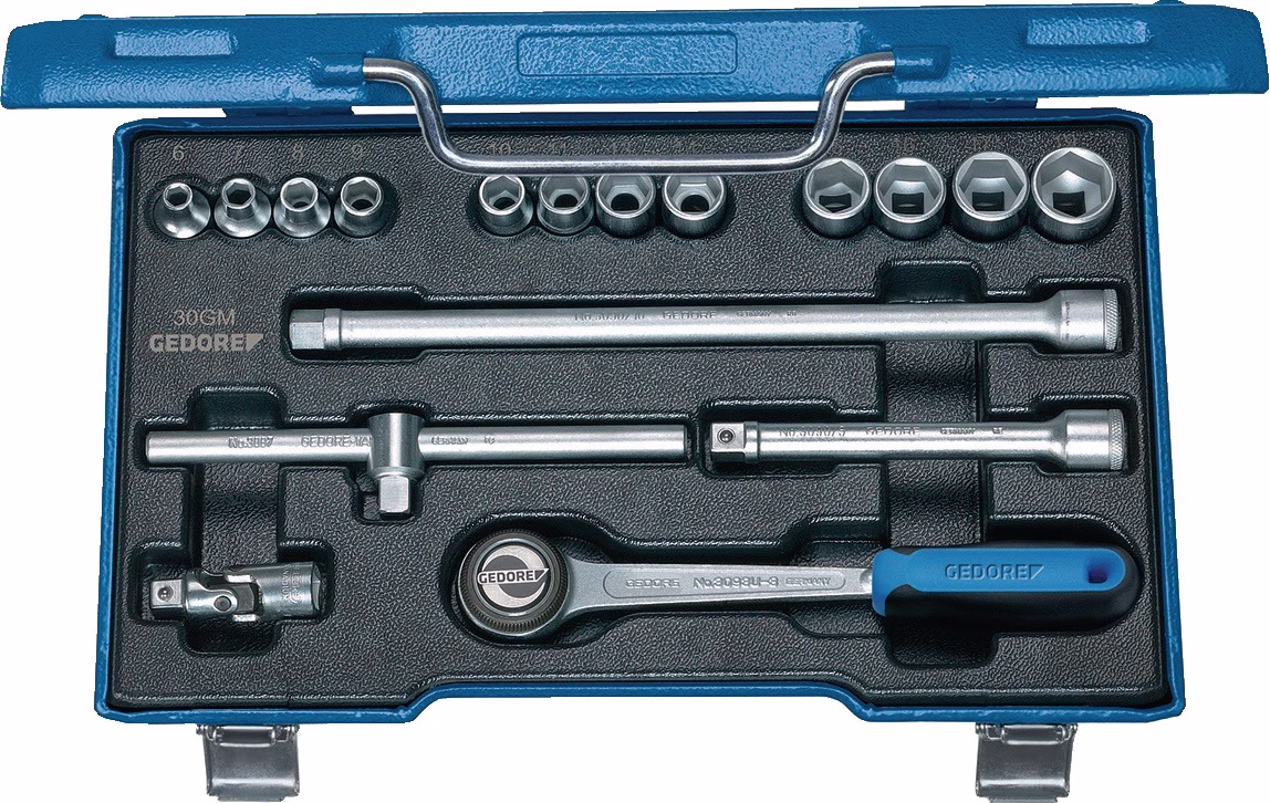 Steckschlüsselsatz 30 GMU-3 17-tlg.3/8 Zoll SW 6-19mm Z.72 6KT