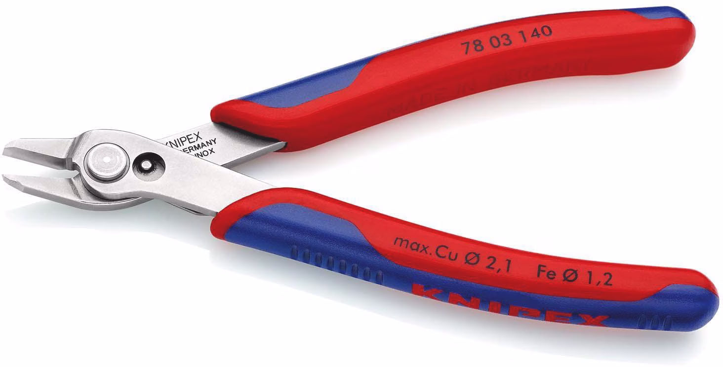 Elektronikseitenschneider Super-Knips® INOX L.140mm Facette nein pol.
