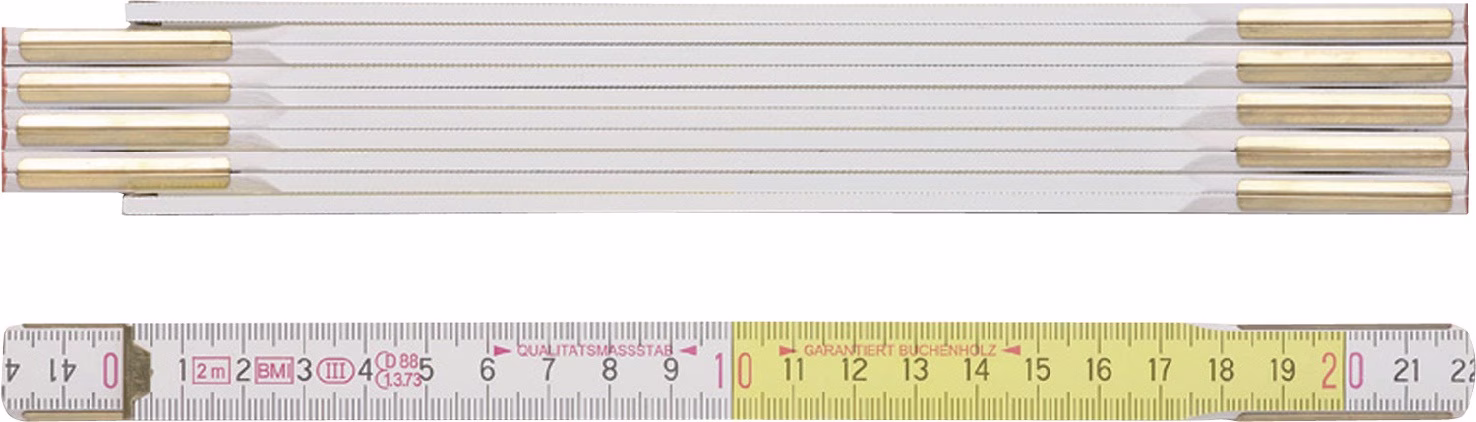 Gliedermaßstab B.16mm mm/cm EG III Buche weiß-gelb