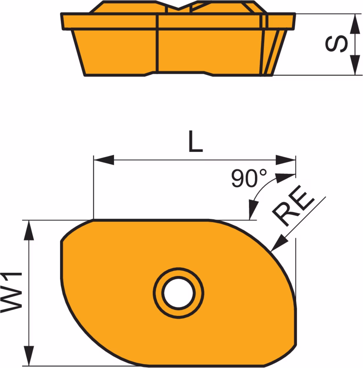 Fräswendeschneidplatte ISO ADKX 15T308ER-F:M8345 Tiefe 10mm PVD beschichtet