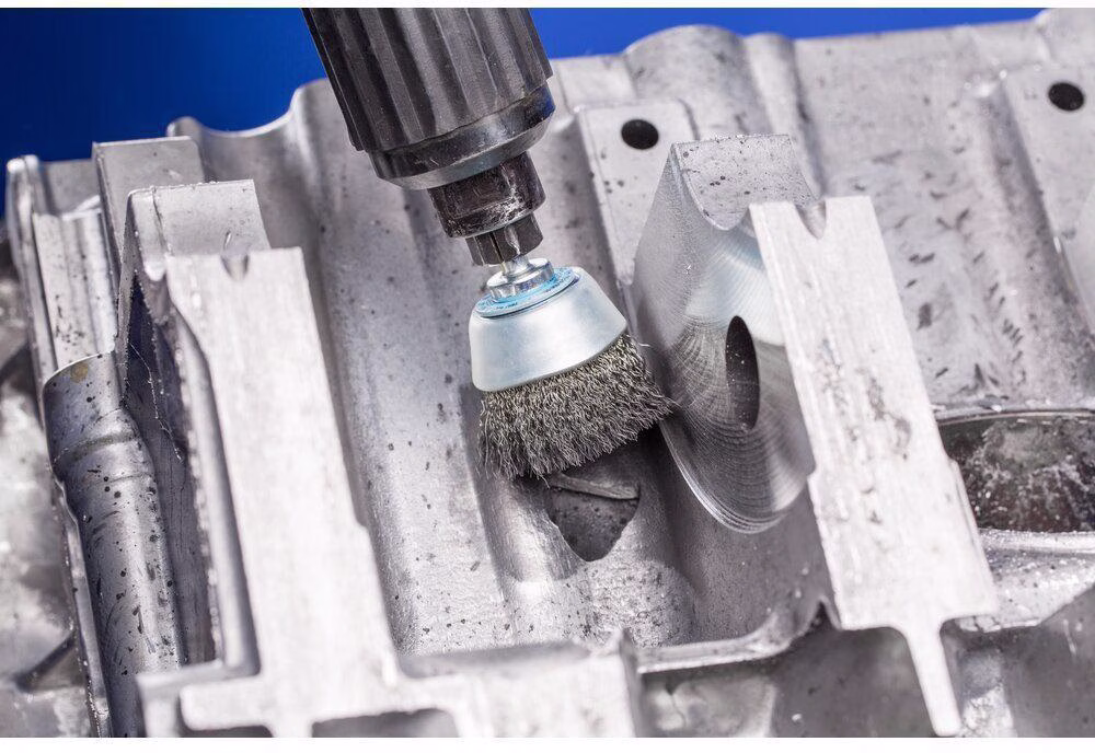 Topfbürste TBU INOX D.70mm Drahtstärke 0,3mm VA Schaftaufnahme