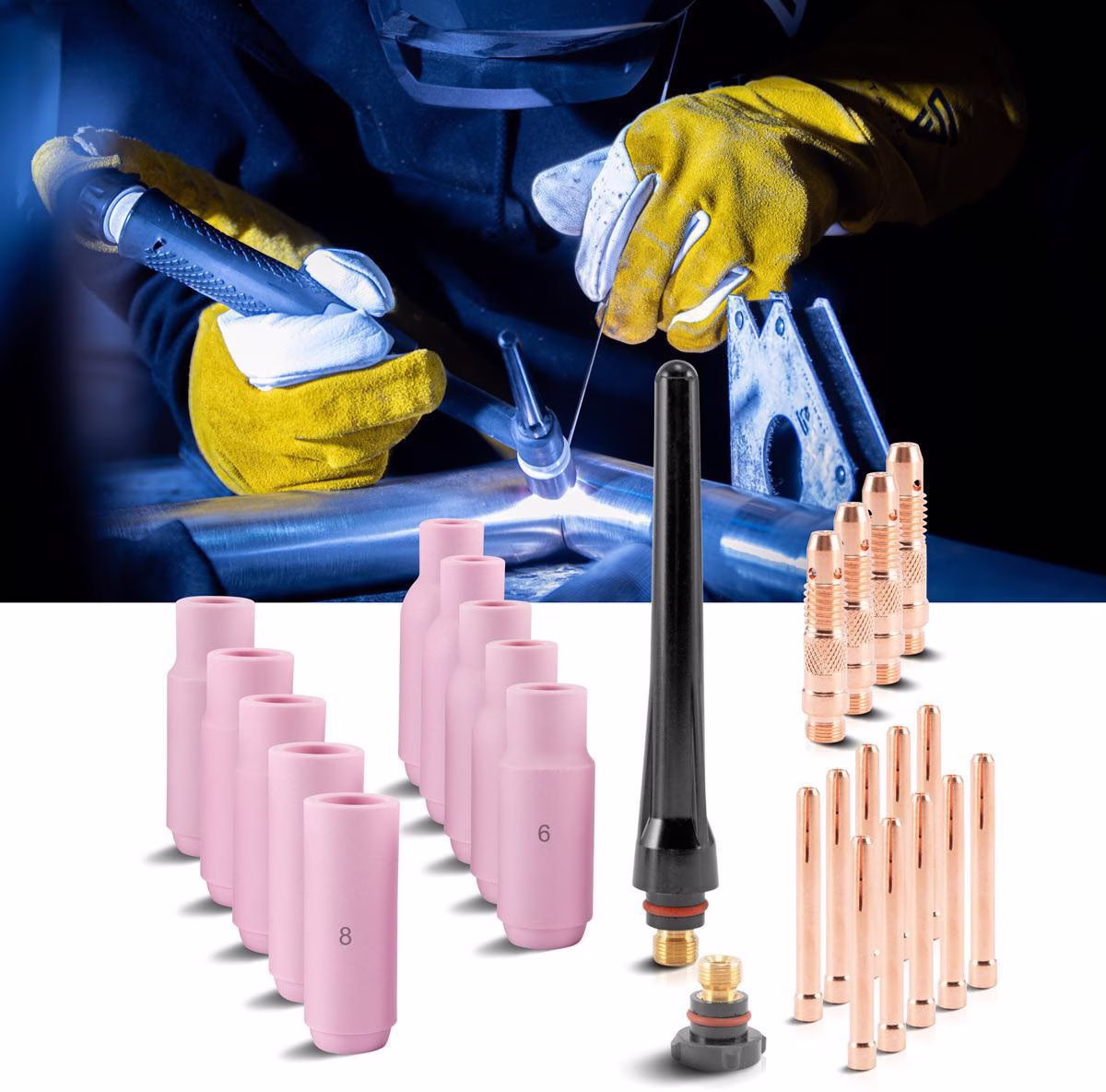 Verschleißteile-Set f.WP-26 rosa 26-tlg