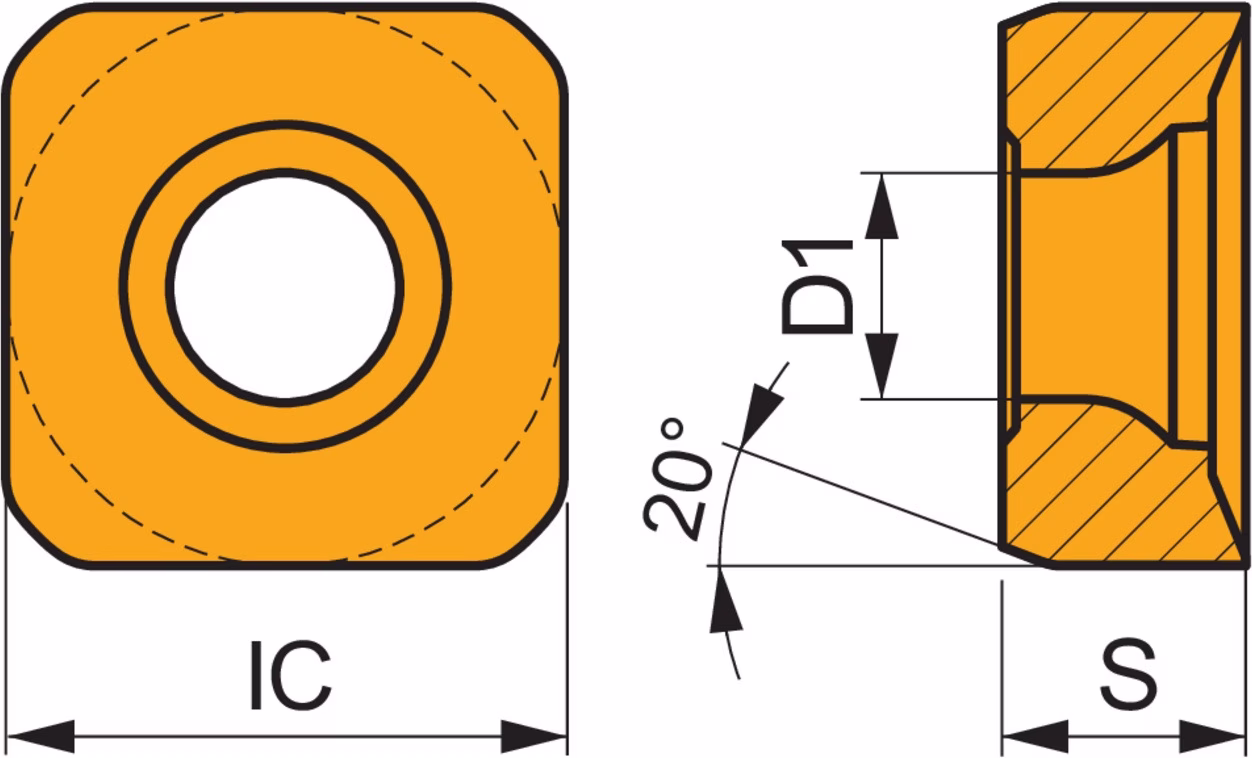 Fräswendeschneidplatte ISO SNMT 1205AZSR-M:8215 D. 5,2mm PVD beschichtet