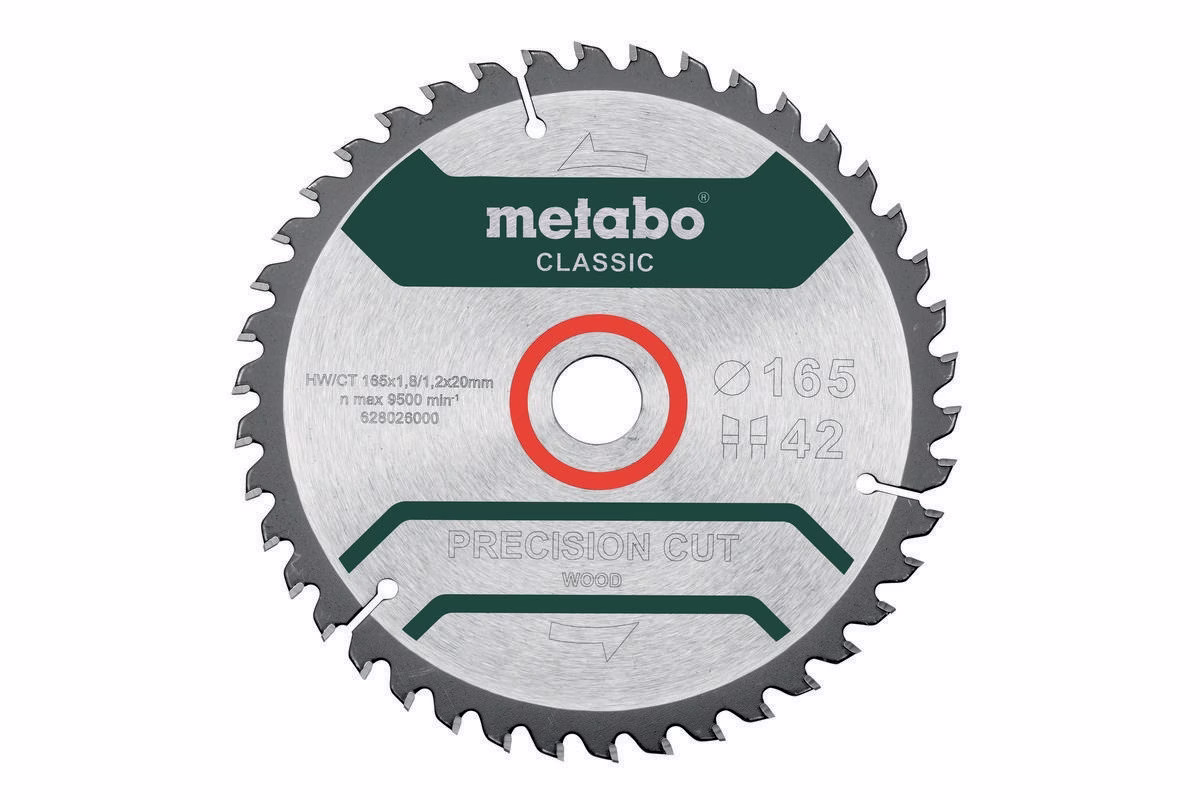 Kreissägeblatt precision cut wood classic D165x1,8/1,2xBohrung20mm Z.42 WZ HW/CT