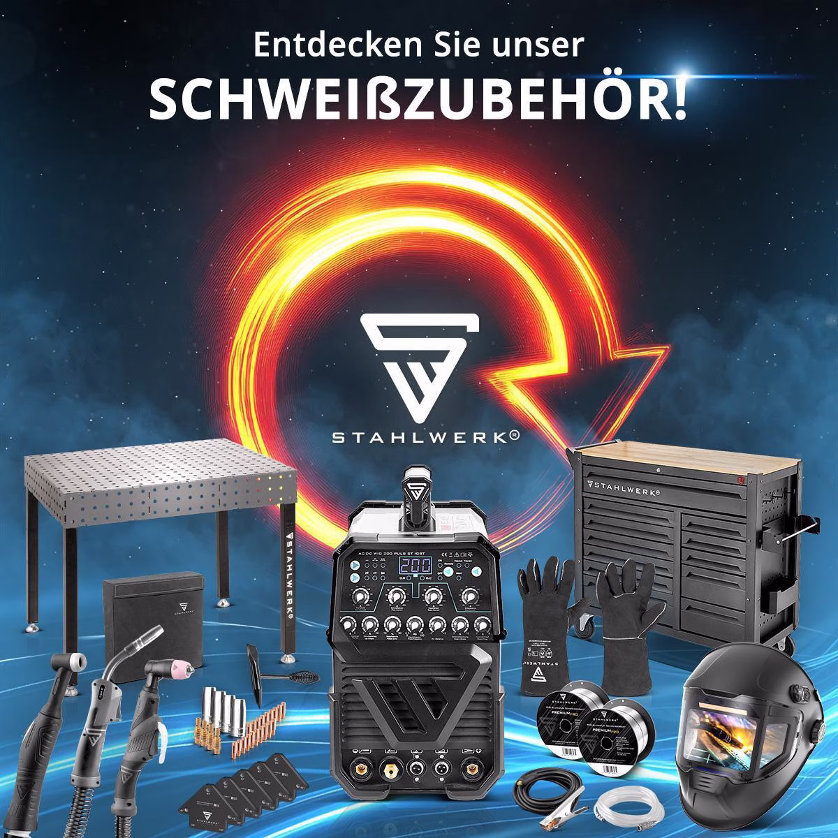 Schutzgasschweißgerät MIG MAG 200 Doppelpuls Pro Einzelgerät m.Zub.20-200 A
