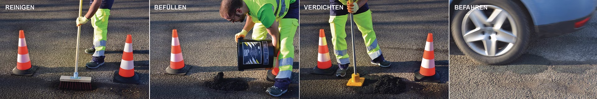 Kaltasphalt TRAFFIC ext.ASPHALT® 25kg schwarz Eimer