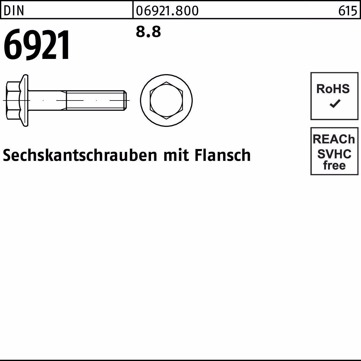 Sechskantschraube DIN 6921 Flansch 8.8