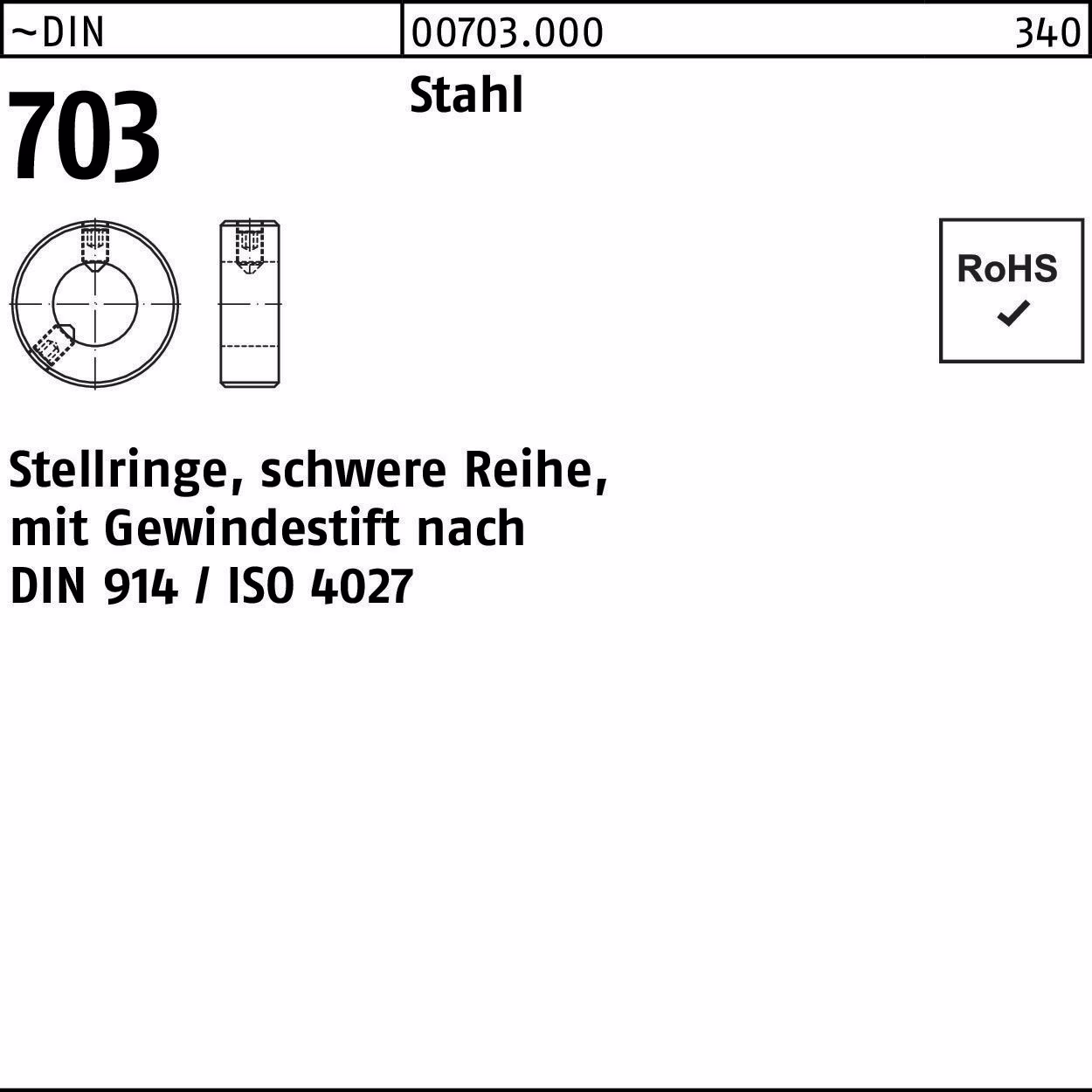 Stellring DIN 703 Stahl schwere Reihe