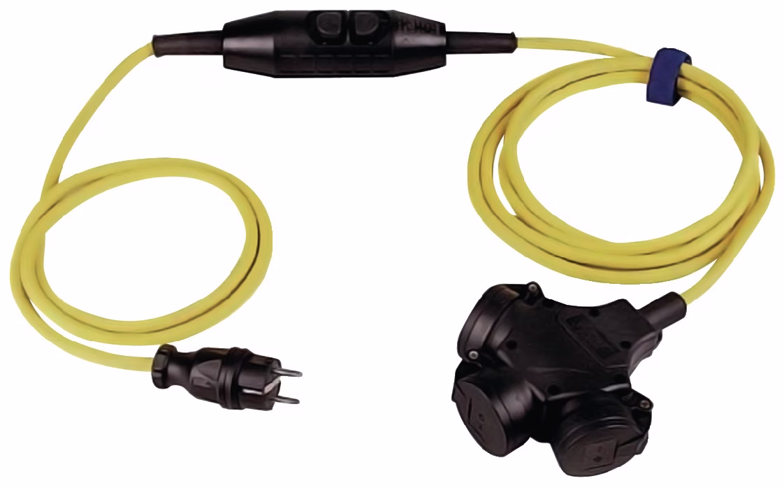 Schutzkontaktverlängerung 16A 230V 3x1,5mm² 4,5m H07RN-F gelb IP44