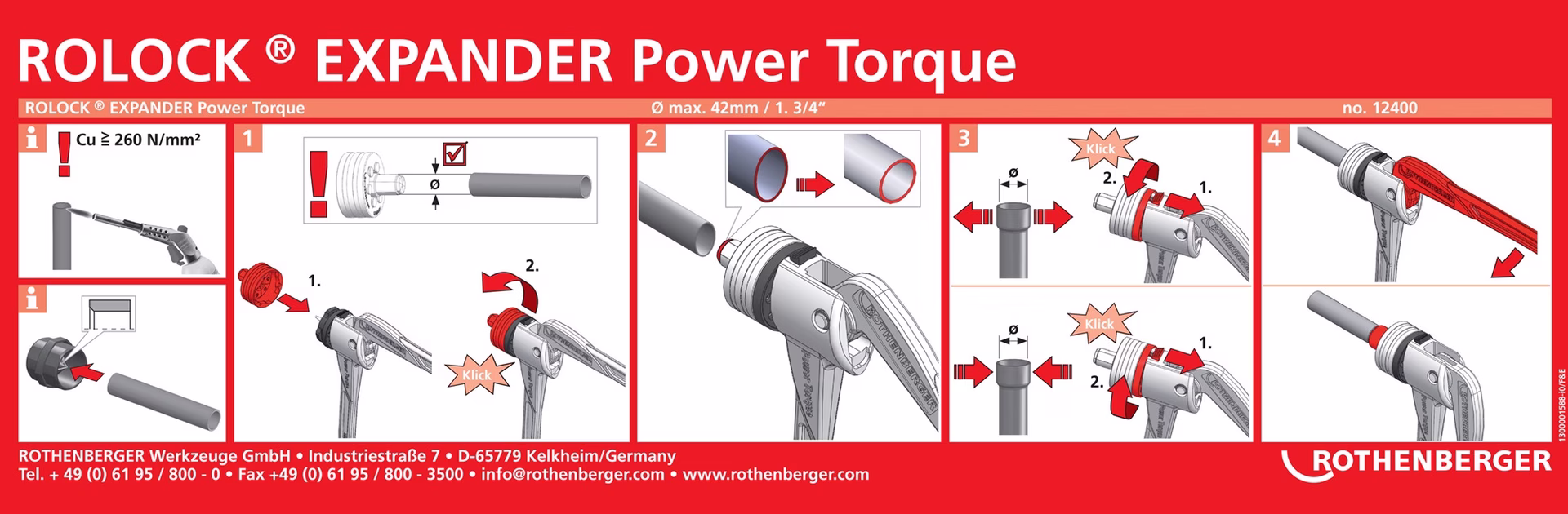 Expander ROLOCK® Expander Power Torque Expanderköpfe b.42mm (1 3/4Zoll) 1kg