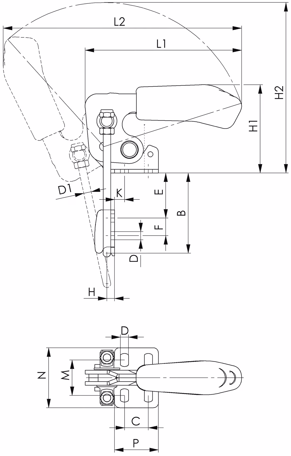 Verschlussspanner Nr.6848V Gr.2 vertikal