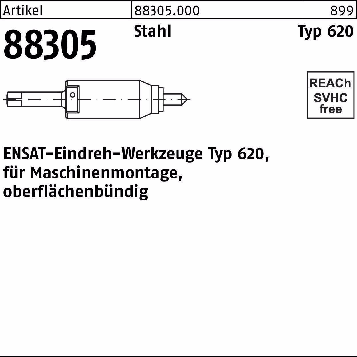 Eindrehwerkzeug R 88305 Typ 620 Stahl 1