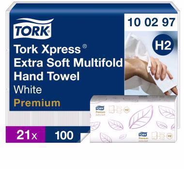 Papierhandtuch Premium 100297 21x34cm 2lagig weiß 2.100 Bl./Pack.