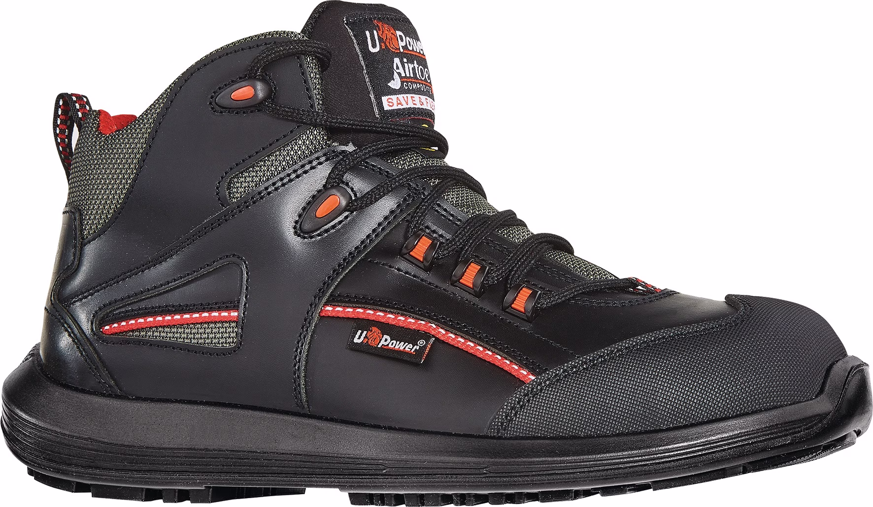 Sicherheitsstiefel Teak W.11 schwarz/rot S3S FO SR ESD Leder