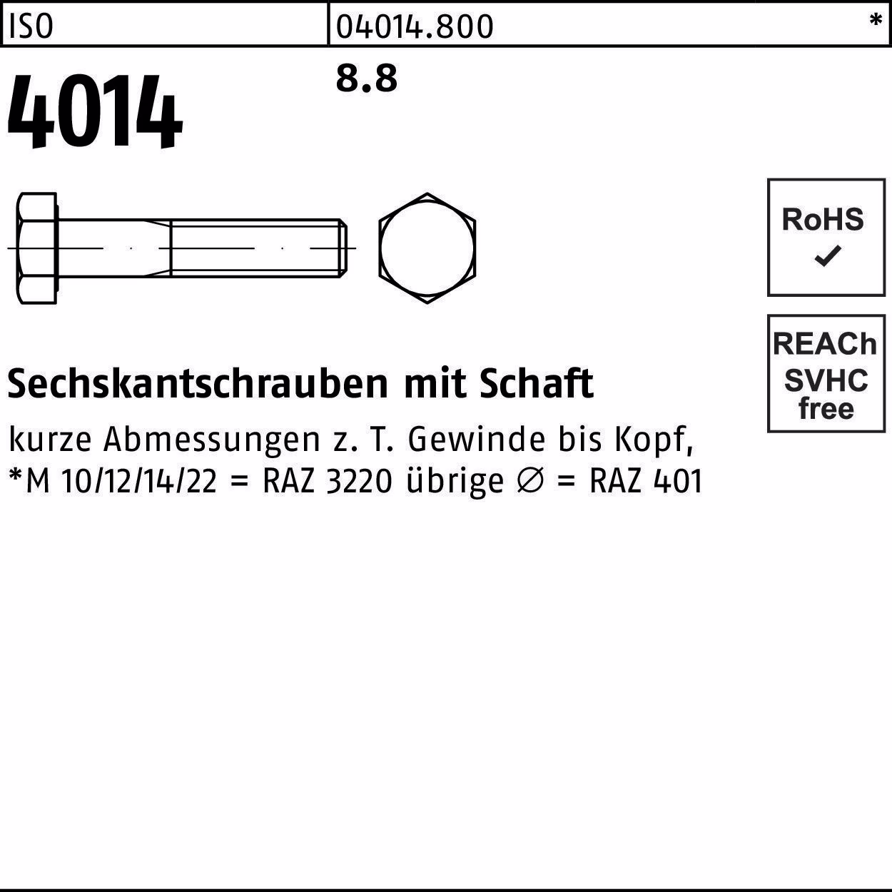 Sechskantschraube ISO 4014