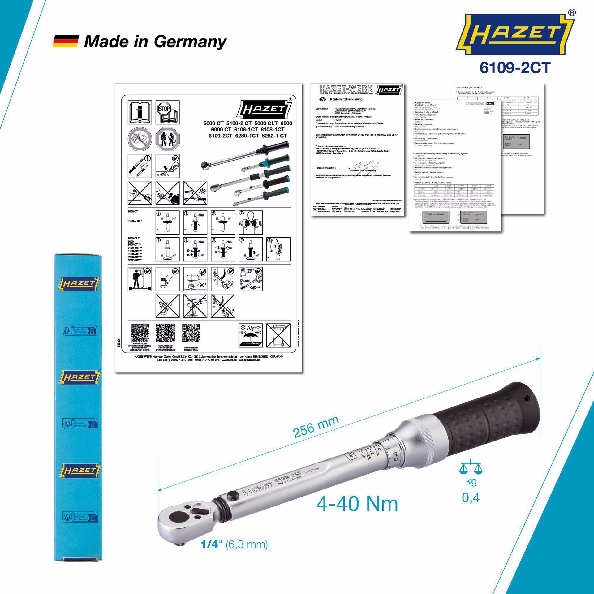 Drehmomentschlüssel 6109-2CT 1/4 Zoll 4-40 Nm