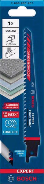 Säbelsägeblatt Expert Fiber Plaster S 641 HM L.150mm B.19mm 4,3mm 1 St./Karte