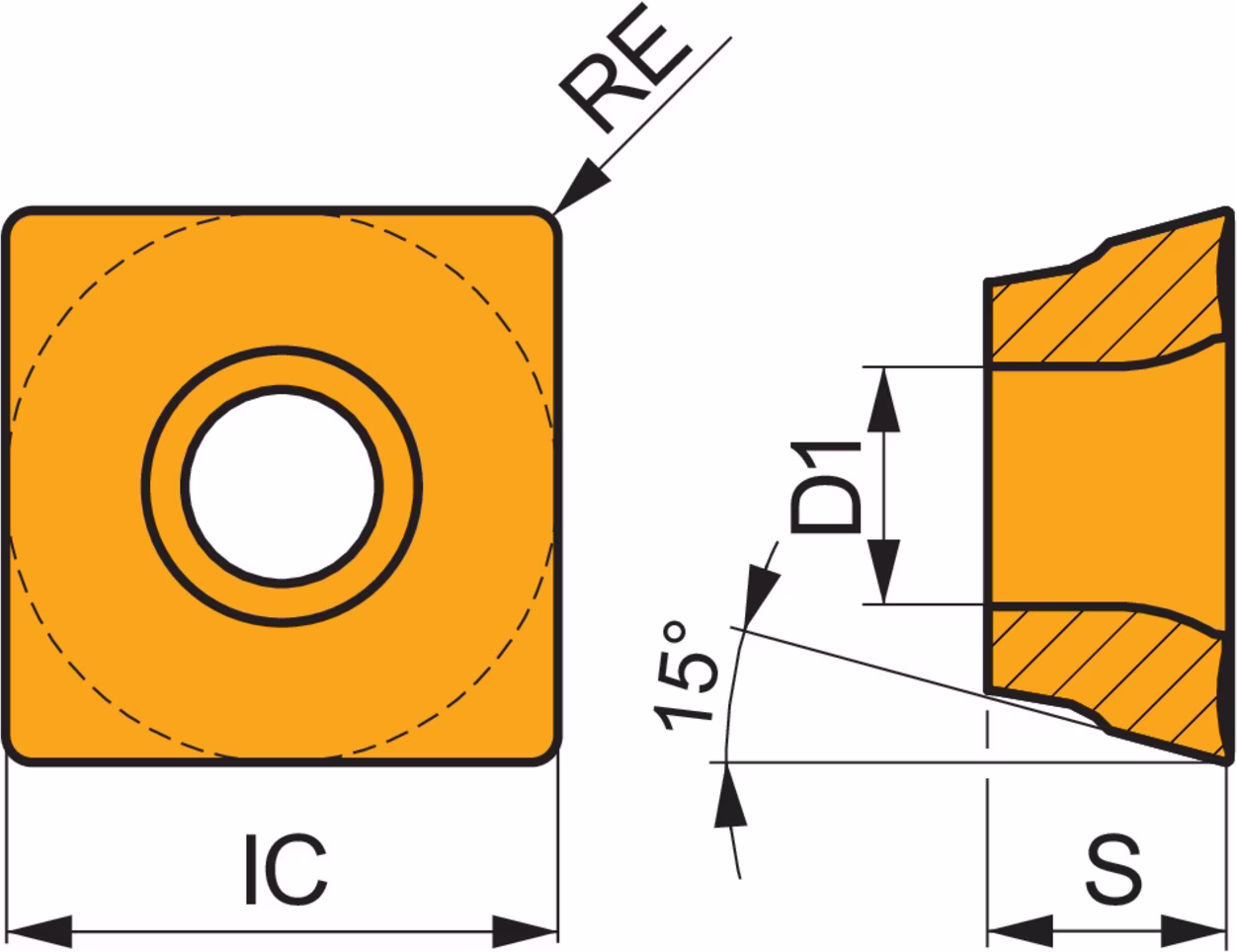 Fräswendeschneidplatte ISO SDKT 1205PDFR-F:8215 D. 5,5mm PVD beschichtet
