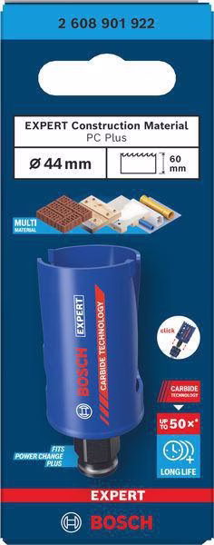 Lochsäge EXPERT Construction Material D.44mm Schnitt-T.60mm Power Change Plus