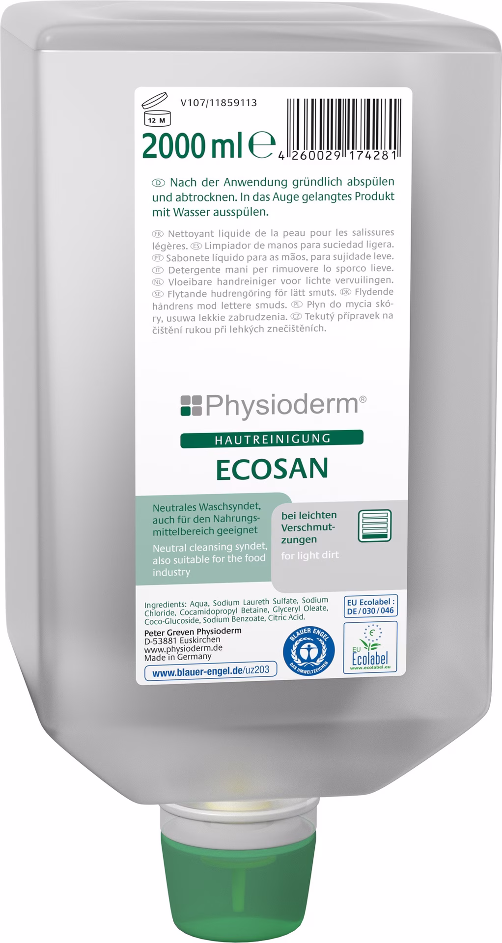 Hautreiniger ECOSAN® 2l Flasche f.9000 473 404 6 Flaschen/VE